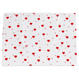Rode Valentijnse  harten patroon Groot Cadeauzakje