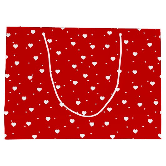 Rode Valentijnse harten patroon Groot Cadeauzakje (Achterkant)