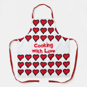 Rode Valentijnse harten Schort (Voorkant)