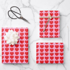 Rode Valentijnsharten Inpakpapier Vel