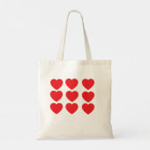 Rode Valentijnsharten Tote Bag (Achterkant)