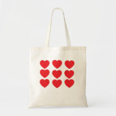 Rode Valentijnsharten Tote Bag (Voorkant)