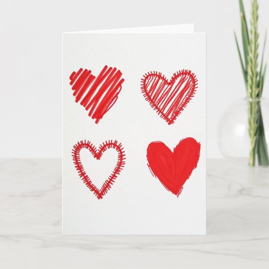 Rode Valentijnskaart met Hart Kaart (Voorkant)