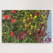 Rode Valerian, Rode Poppies en Gele Daisies Legpuzzel (Horizontaal)