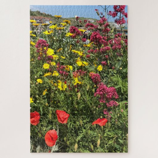 Rode Valerian, Rode Poppies en Gele Daisies Legpuzzel (Verticaal)