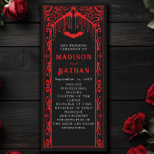 Rode Vampier Kathedraal Gotische bruiloft Programmakaart