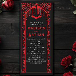 Rode Vampier Kathedraal Gotische bruiloft Programmakaart