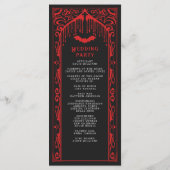 Rode Vampier Kathedraal Gotische bruiloft Programmakaart (Achterkant)