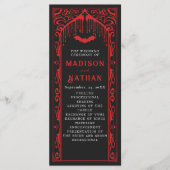 Rode Vampier Kathedraal Gotische bruiloft Programmakaart (Voorkant)