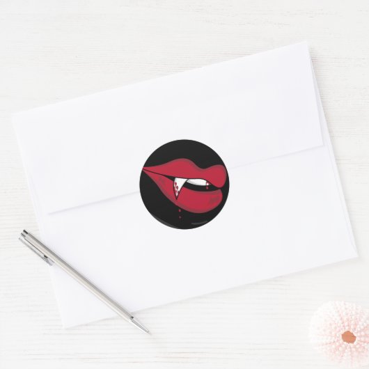 Rode Vampier Lips Sticker (Envelop)