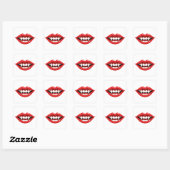 Rode vampierlippen vierkante sticker (Vel)
