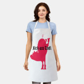 Rode Varken Barbecue Schort (Gedragen)