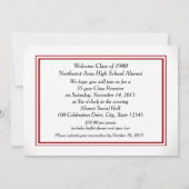 Rode Varsity Stripe met Fotoklasse Reünie Kaart (Achterkant)