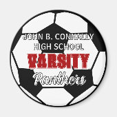 Rode Varsity Voetbal Aangepaste Hoge School Magneet (Voorkant)