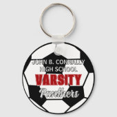 Rode Varsity Voetbal Aangepaste Hoge School Sleutelhanger (Achterkant)