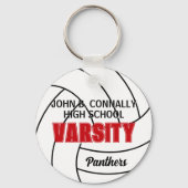 Rode Varsity Volleybal Aangepast Hoog School Team Sleutelhanger (Achterkant)