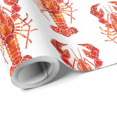 Rode veelhoekige kreeft cadeaupapier (Rol Hoek)