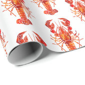 Rode veelhoekige kreeft cadeaupapier (Rol Hoek)