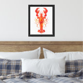 Rode veelhoekige kreeft canvas afdruk (Insitu (Slaapkamer))