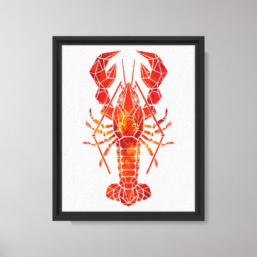 Rode veelhoekige kreeft canvas afdruk (Voorkant)