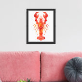 Rode veelhoekige kreeft canvas afdruk (Insitu (Woonkamer))