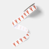 Rode veelhoekige kreeft grosgrain lint (Achterkant)