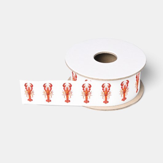 Rode veelhoekige kreeft grosgrain lint (Spoel)