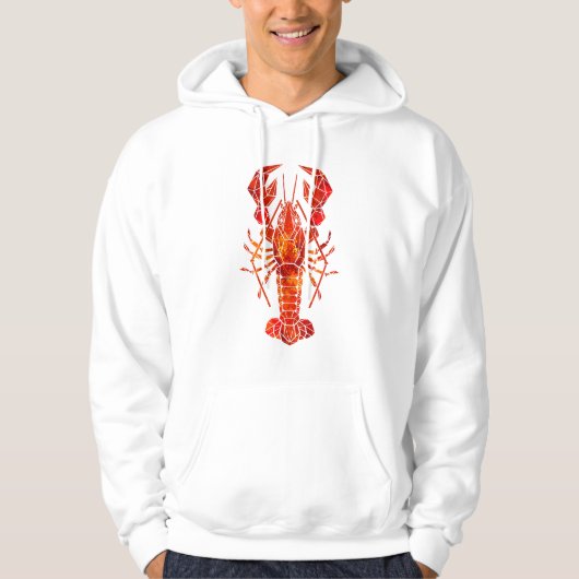 Rode veelhoekige kreeft hoodie (Voorkant)