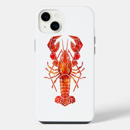 Rode veelhoekige kreeft iPhone hoesje (Achterkant)