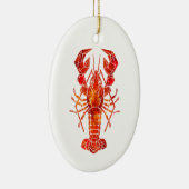 Rode veelhoekige kreeft keramisch ornament (Rechts)