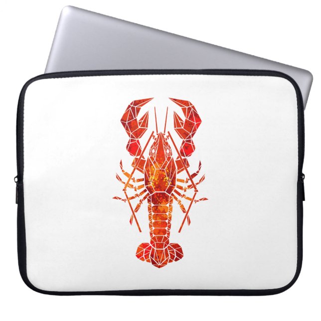 Rode veelhoekige kreeft laptop sleeve (Voorkant)