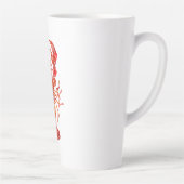 Rode veelhoekige kreeft latte mok (Rechts)