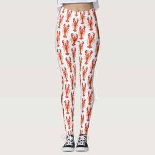 Rode veelhoekige kreeft leggings