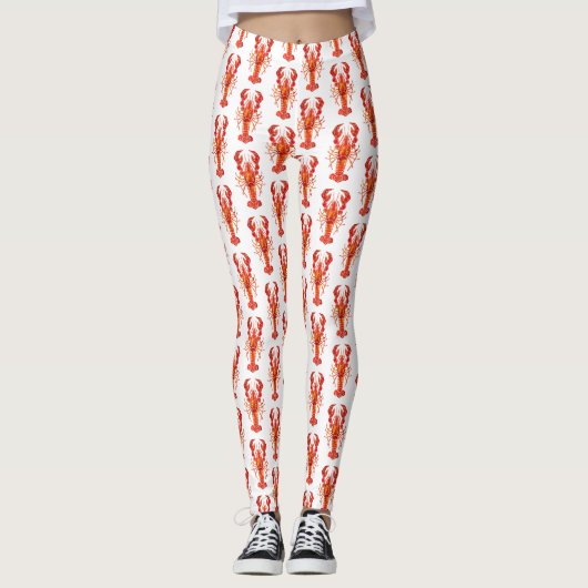 Rode veelhoekige kreeft leggings (Voorkant)