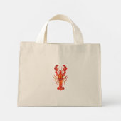 Rode veelhoekige kreeft mini tote bag (Achterkant)