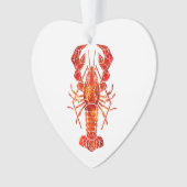 Rode veelhoekige kreeft ornament (voorkant)