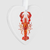 Rode veelhoekige kreeft ornament (voorkant)
