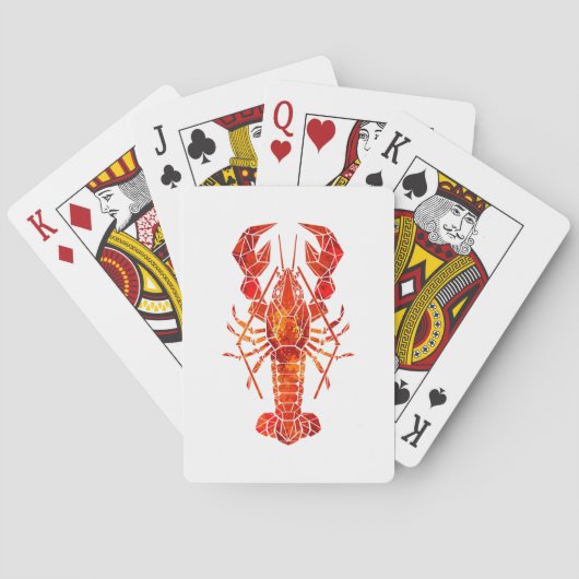 Rode veelhoekige kreeft pokerkaarten (Achterkant)