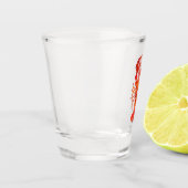 Rode veelhoekige kreeft shot glas (Links)