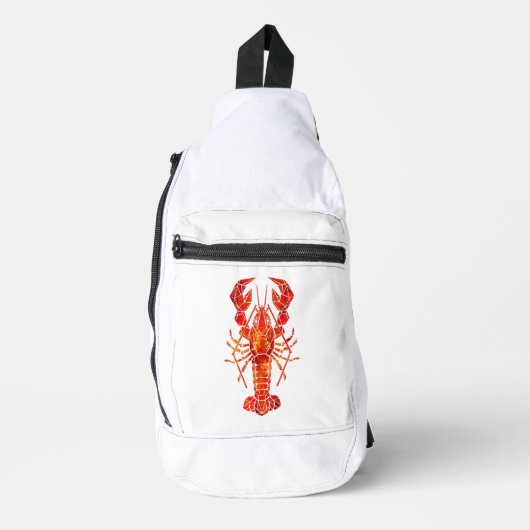 Rode veelhoekige kreeft sling bag (Voorkant)