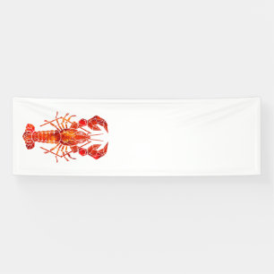 Rode veelhoekige kreeft spandoek