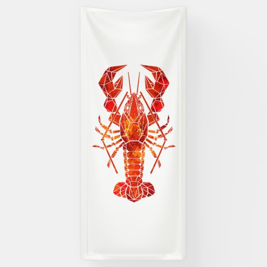 Rode veelhoekige kreeft spandoek (Verticaal)