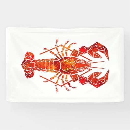 Rode veelhoekige kreeft spandoek (Horizontaal)