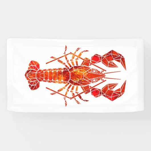 Rode veelhoekige kreeft spandoek (Horizontaal)