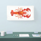 Rode veelhoekige kreeft spandoek (Beurs)
