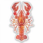 Rode veelhoekige kreeft sticker (Voorkant)