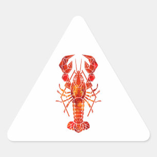 Rode veelhoekige kreeft sticker