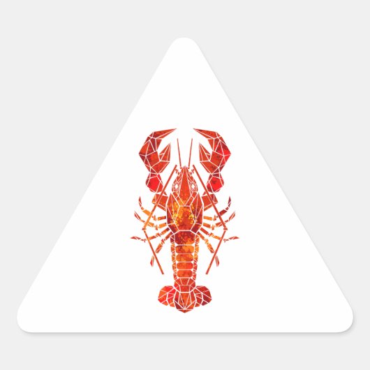 Rode veelhoekige kreeft sticker (Voorkant)