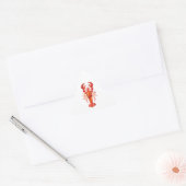 Rode veelhoekige kreeft sticker (Envelop)