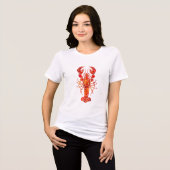 Rode veelhoekige kreeft Tri-Blend shirt (Voorkant volledig)